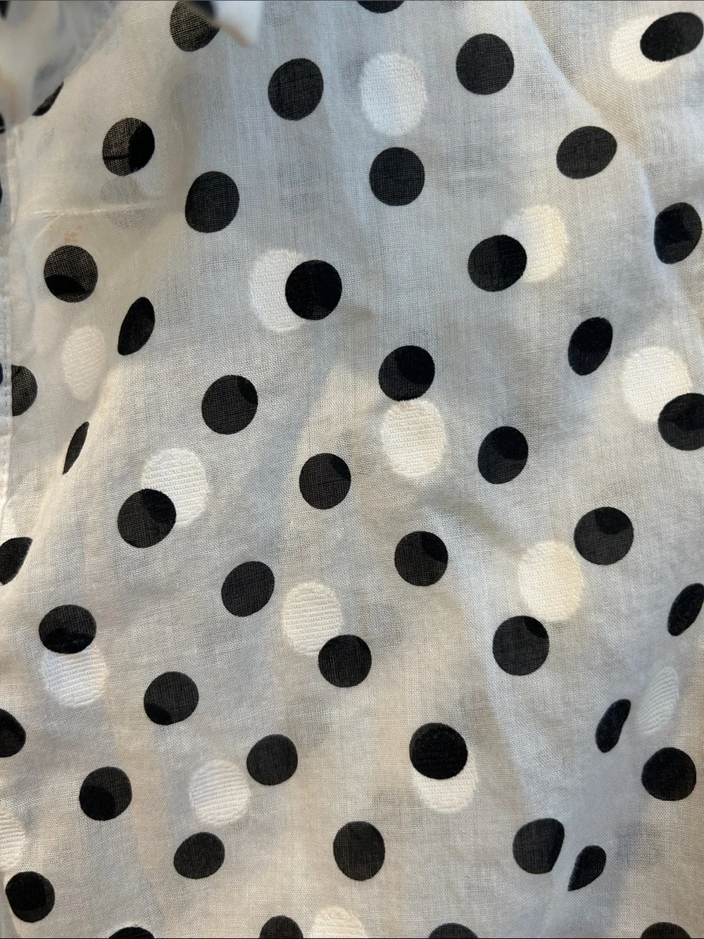 J. Crew Polka Dot Cotton Popover Shirt Medium